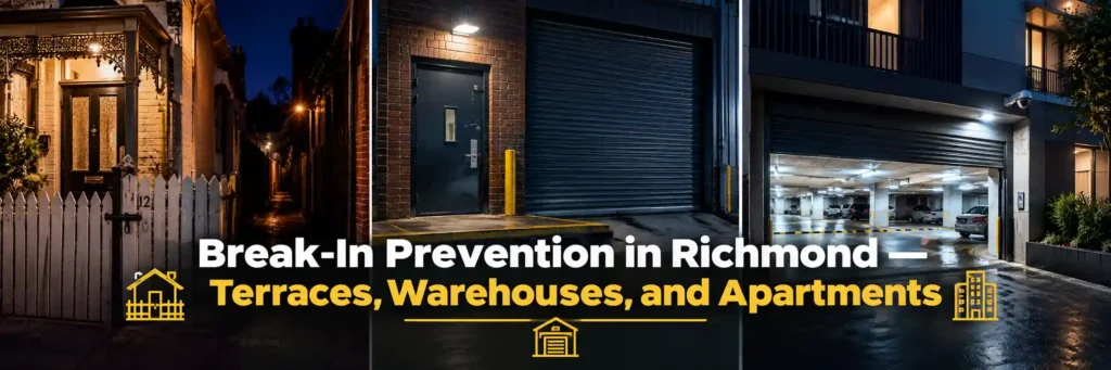 Break-in prevention security for Richmond terraces, warehouses, and apartments