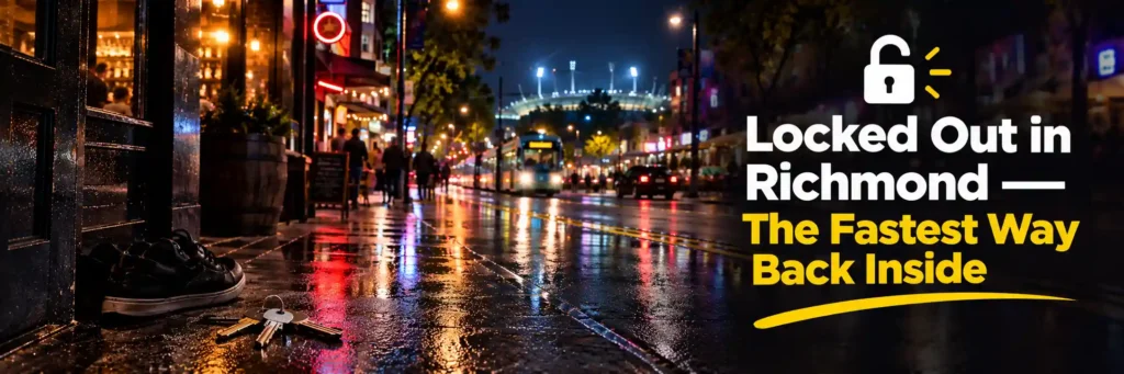 Locked out in Richmond at night with keys on a wet city sidewalk