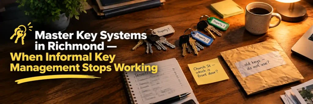 Master key systems in Richmond for managing property keys when informal key management becomes difficult